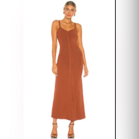 A.L.C. Dionne Ruched Rib Sweater Dress in Deep Amber - Size S, Nearly New - Picture 2 of 5